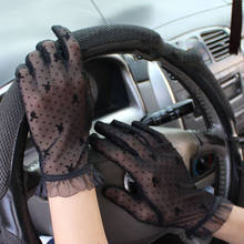 Summer Thin Black Sexy Lace Women Gloves Sunscreen Anti-UV Mittens Cute Rabbit Mesh Breathable Cycling Driving Gloves 2024 - buy cheap