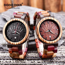 DODO DEER Wooden Watch For Men Weekly Calendar Luminous Man's Quartz Wristwatches Male Colorful Strap Dropshipping OEM 2024 - buy cheap