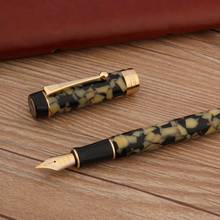Jinhao-pluma estilográfica acrílica de alta calidad, bolígrafos de tinta giratoria negra y dorada, material escolar para oficina y escritura, 100 2024 - compra barato