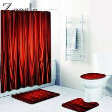 Zeegle Shower Curtain with Bath Mat Set Anti Slip Bathroom Carpet Waterproof Bathroom Curtain Washable Toilet Foot Pad Set 2024 - buy cheap