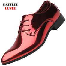 Men Patent Leather Oxford Shoes Plus Size 37-48 Blue Designer Office Fashion Formal Shoes for Male Zapatos De Hombre De Vestir 2024 - compra barato