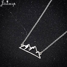 Jisensp Stainless Steel Pendant Necklace for Women Delicate Snow Mountain Charm Necklace Fashion Jewelry Gift bijoux 2019 2024 - buy cheap