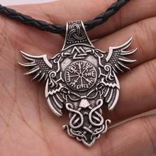 odin raven viking men necklace pendant celt norse Vegvisir Compass necklace Norway Valknut Trinity pagan amulet Jewelry 2024 - buy cheap