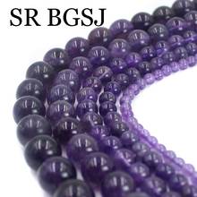 Free Ship 4mm 6mm 8mm 10mm 12mm Wholesale Round Purple Pure  Genuine Amethyst  Natural Gemstone Stone Beads 15" 2024 - buy cheap