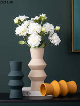 Vasos nórdicos para flores, formato irregular, vaso de cerâmica, minimalista, cor sólida, vaso de flores, decoração para casa 2024 - compre barato