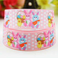 22mm,25mm,38mm,75mm Easter Rabbit Cartoon Character printed Grosgrain Ribbon party decoration 10 Yards X-01664 2024 - buy cheap