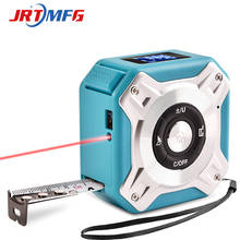 JRTMFG-cinta métrica láser con pantalla electrónica Digital, herramienta de regla de acero retráctil, medidor de distancia láser recargable por USB, 40m + 5m 2024 - compra barato