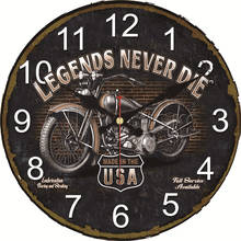 Reloj de pared de garaje para coche, reloj de pared Vintage para carreras grandes, leyendas de motocicletas, granja rústica 2024 - compra barato