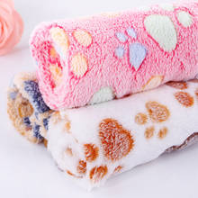 Милые цветочные коврики для домашних животных, 1 шт., 40 х60 см, теплые полотенца с принтом лап для сна, мягкое Флисовое одеяло для собак, кошек, ... 2024 - купить недорого