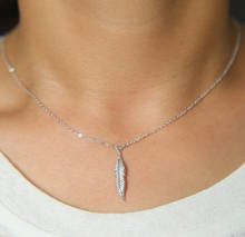 25mm pingente longo shinny prata jóias 100% 925 prata esterlina menina feminino pena pingente colar 2024 - compre barato