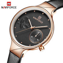 Luxury brand NAVIFORCE Womens Fashion Quartz Watches Ladies Leather Strap Casual Waterproof Wristwatch Bracelet Relogio Feminino 2024 - buy cheap