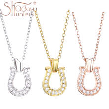 SHADOWHUNTERS Horseshoes Pendant Necklace With Clear CZ Long Chain Coiller Femme Sterling Silver 925 Jewelry Making Wholesale 2024 - buy cheap