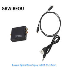 Grwibeou Digital to Analog Stereo Audio Converter Amplifier Decoder Coaxial Optical Fiber Signal to RCA R/L 3.5mm DAC Adapter 2024 - buy cheap