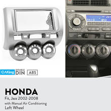 Автомобильная фасция Радио панель для Honda Jazz, Fit 2002-2008 (Руководство Aircon) (левое колесо) Набор для приборной панели Facia пластина ободок адаптер консоль отделка 2024 - купить недорого