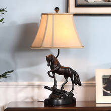 Retro Resin Black Horse Table Lamps for BedroomHome Decor Bedside Lamp European Luxury Study Living Room Deco Led Light Fixtures 2024 - buy cheap