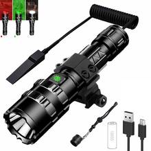 Lanterna tática led l2, vermelha/verde/branca, 1600lm, para caça, airsoft, olheiro, luz, ambiente externo, rifle, pistola 2024 - compre barato