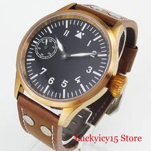 Bronze Mechanical Hand Winding Men Wristwatch Sterile Dial 43mm Round Case 6497 Movement 2024 - buy cheap