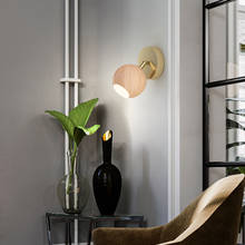 Fss moderno de cobre carvalho lâmpada parede cabeceira quarto arte madeira simples nordic sala estar fundo da lâmpada 2024 - compre barato