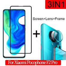 Рамка 3 в 1 + камера + закаленное стекло для Xiaomi Pocophone F2 Pro Защитное стекло для экрана на Xiaomi Poco F2 Pro защитное стекло 2024 - купить недорого