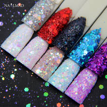 1box Nail MAD Holographic Laser Nail Glitters 3D Nail Glitters Sequins Glitter Mix Hexagon Nail Art Glitter Dust 2024 - buy cheap