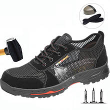 Zapatos de seguridad con punta de acero para hombre y mujer, calzado de trabajo ligero, desodorante, transpirable, antiácaros 2024 - compra barato