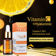 Tyjr-líquido sérico de vitamina c puro para remoção de sardas, cicatrizes de acne, ácido hialurônico, anti-rugas, soro facial, desbotamento de olheiras 2024 - compre barato