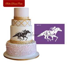 Horserace спортивные сетчатые трафареты для торта, помадка форма для торта Sugarcraft форма для свадебного торта инструмент для украшения торта Формы для выпечки 2024 - купить недорого