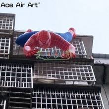 4mL giant inflatablespider cartoon model Climbing the wall led lighting inflatable advertising decorative cartoon replica 2024 - buy cheap