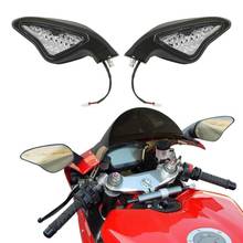 Мотоциклетный боковое зеркало заднего вида Светодиодный светильник сигнала поворота для DUCATI 848 1098 1098S 1098R 1198 1198S 1198R 2024 - купить недорого