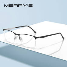 MERRY'S Men Titanium Alloy Optical Glasses Frame Male Square Half Ultralight Myopia Prescription Eyeglasses S2059 2024 - buy cheap