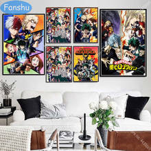 Boku nenhum herói academia cartaz da lona pintura cartazes e cópias da arte parede para sala de estar decoração casa 2024 - compre barato