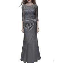 Vestido longo elegante feminino, meia manga, mãe da noiva, vestidos de renda, plus size, baile formal, casamento, roupão de convidados, 2020 de alta qualidade 2024 - compre barato