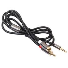 1M 3.5mm Male Jack to 2 RCA Male AUX Analog Stereo Audio Y Adapter Cable Cord TR 2024 - buy cheap