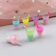 Pingentes de resina para bebidas, pingentes de plástico colorido para garrafas de milkshake para joias faça você mesmo, brincos, pulseira, decoração de colar com 10 peças 2024 - compre barato