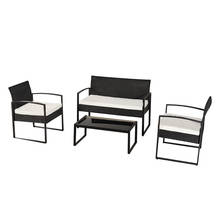 Três cores conjunto de móveis ao ar livre oshion lazer ao ar livre rattan móveis cadeira de vime 4 peças de metal braço 2024 - compre barato