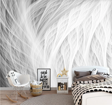 XUESU Modern minimalist abstract black and white line feather living room background wall custom wallpaper 8D wall covering 2024 - buy cheap