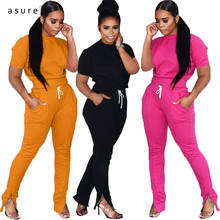 Tracksuit Women Sexy Club Outfit Jogging Full Female Sportswear Office Suit Crop Top And Pant Two Piece Set Home Clothes AC8143 2024 - buy cheap