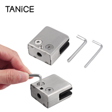 TANiCE 8Pcs Stainless Steel Square Glass Clips Glass Clamps Bracket Clip Holder For Handrail 8-10mm/10-12mm With Hexagon Driver 2024 - buy cheap