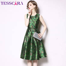 TESSCARA Women Autumn Elegant Jacquard Dress Festa Female Vintage Designer Vestidos High Quality Retro Office Lady Robe Femme 2024 - buy cheap