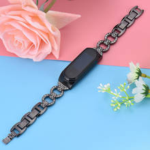 Black Mi Band 6 5 Strap Metal Bracelet for Xiaomi Mi Band 3/4 Replacement Watchband Bracelets Accessories Woman Bling Adjustable 2024 - buy cheap
