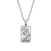 Stainless Steel Tarot Cards Pendant Necklace The Moon Tarot Divination Necklace Jewelry LGS1843 2024 - buy cheap