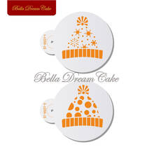 2pcs/set Christmas knitted Hat Design Cookies Stencil Coffee Stencils Template Cake Decorating Tools Biscuits Cake Mold Bakeware 2024 - buy cheap