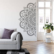 Adesivo de parede metade de mandala, decoração para casa e sala de estar, design de fundo, quarto, cabeceira removível e mural a877 2024 - compre barato