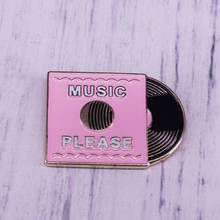 Pink Music Please enamel Pin gift for the music lover or vinyl record collector in your life 2024 - buy cheap