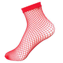 Calcetines de rejilla de color negro y rojo para verano, medias ahuecadas sexys a la moda, medias transparentes de malla elástica, ropa de calle 2021 2024 - compra barato