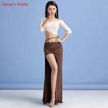 Belly Dance Suit Female Adult Temperament Modal Top Practice Clothes Autumn And Winter Long Skirt Set Performance Clothing 2024 - buy cheap