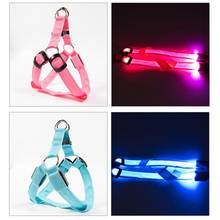 Cat Dog Harness LED Luminous Chest Strap Night Warning Light USB Charging Soft Adjustable Pet Harness Accessories 2024 - buy cheap