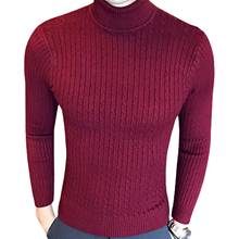 Plus Size Men Winter Sweater Turtle Neck Long Sleeve Warm Sweater Slim Pullover Twist Knitwear Sweater 2024 - buy cheap