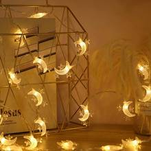 Guirnalda de luces navideñas con 20 luces LED, guirnalda de hadas con forma de luna y Estrella, alimentada por USB y batería para decoración de bodas y Año Nuevo, 3M 2024 - compra barato
