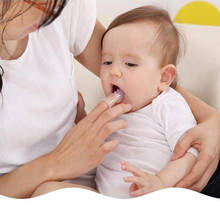 Escova de dentes infantil, escova de dentes macia de silicone para cuidados com o bebê, com caixa de borracha 2024 - compre barato